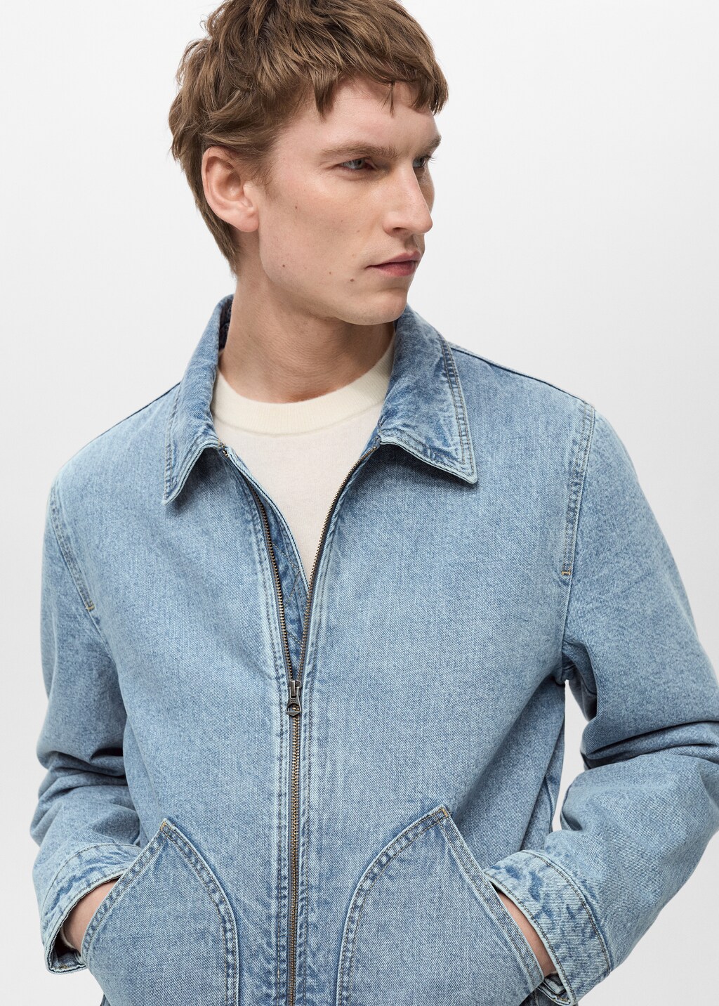 Quilted denim jacket - Medium Blue