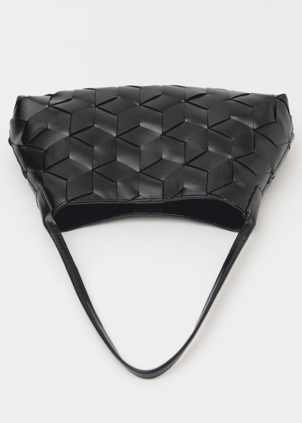 Braided leather shoulder bag - Black