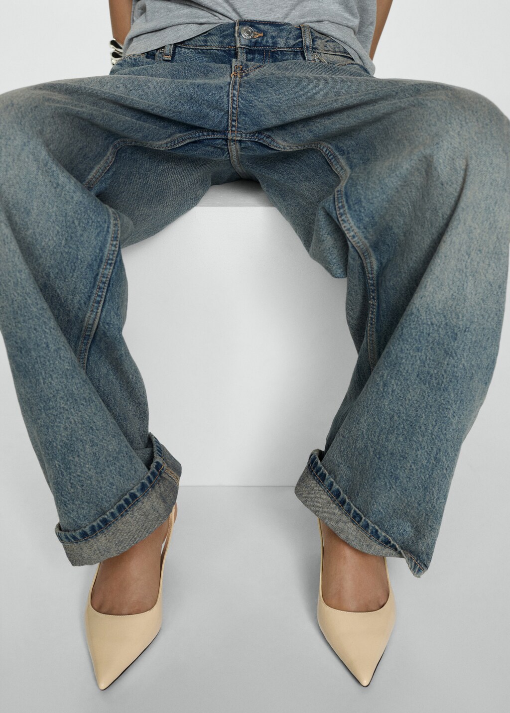 sling back heel shoes - Pastel Yellow