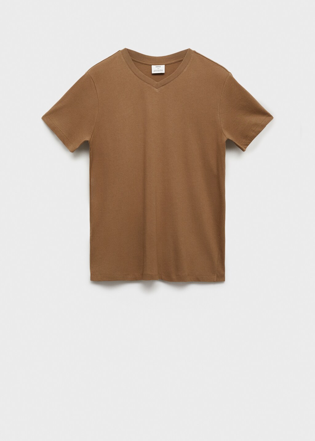 Slim fit V-neck T-shirt 100% cotton - Green