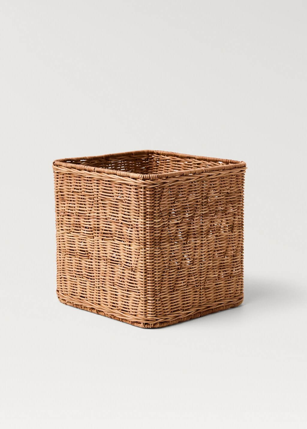 Small square rattan basket - Brown