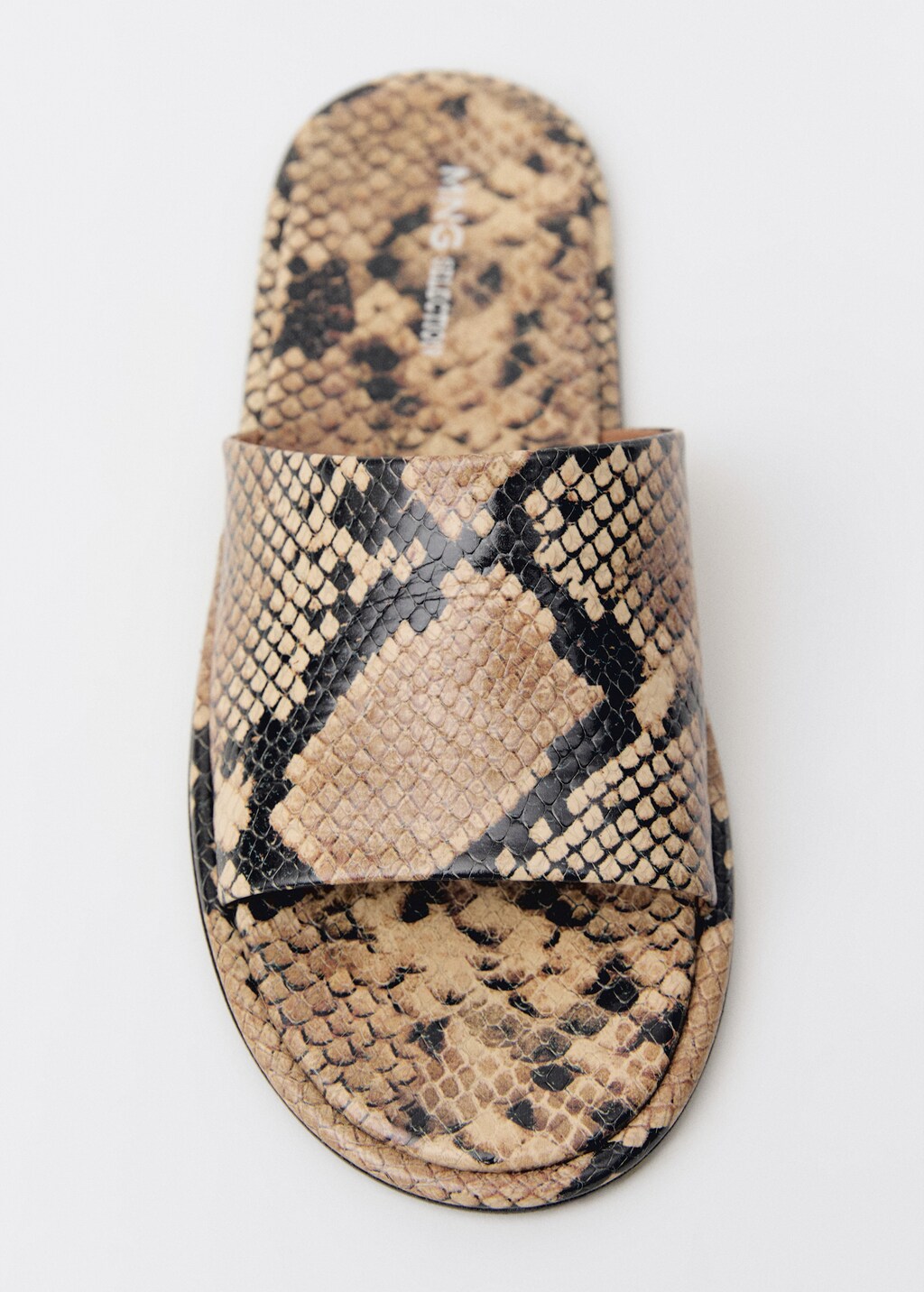 Animal-print leather sandals - Beige