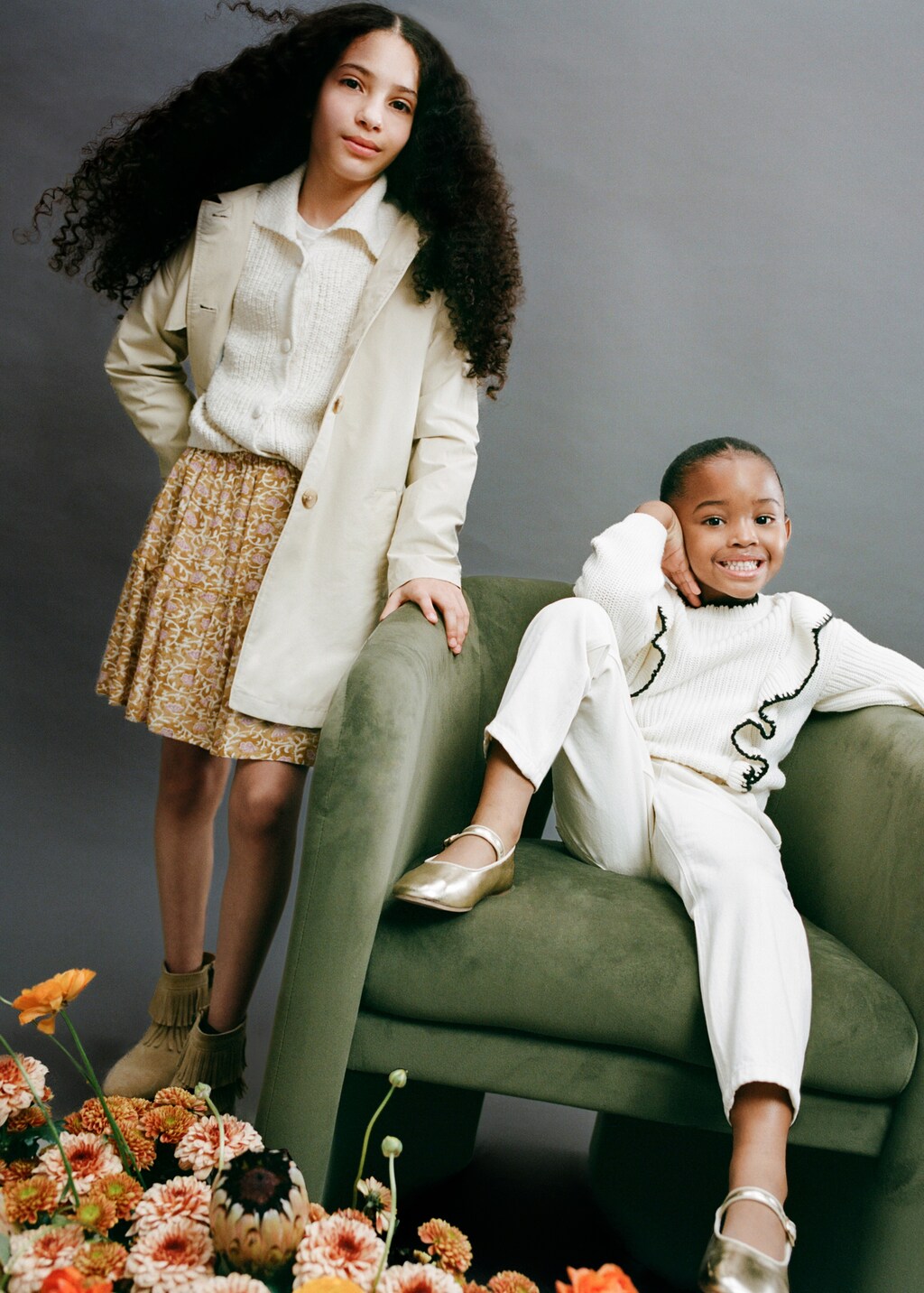 Short flared skirt - Ochre