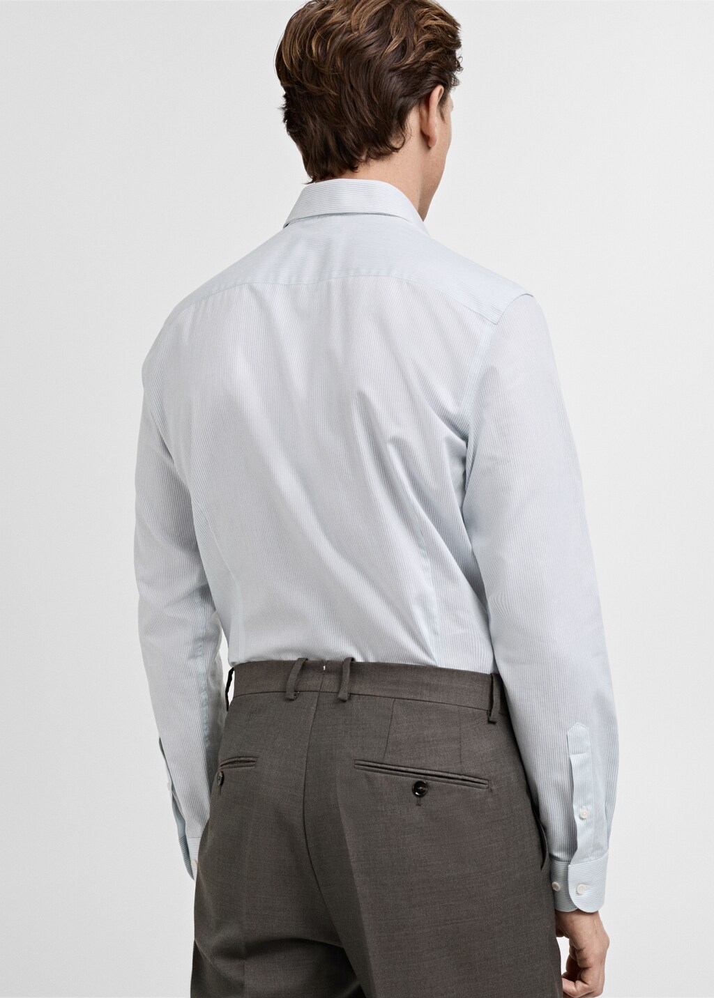 100% cotton striped suit shirt - Grey