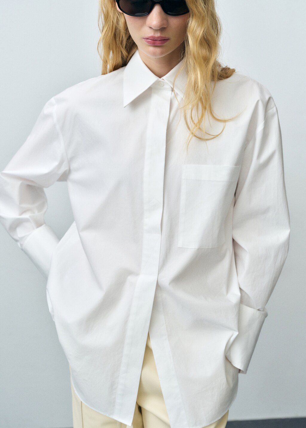 Oversize cotton shirt - Off White