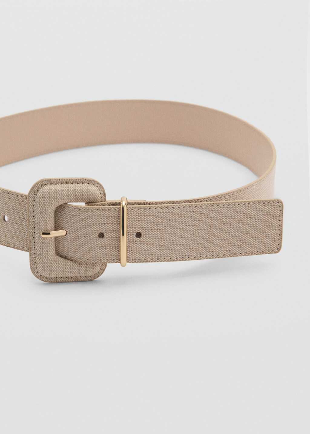 Cotton and linen-blend belt - Beige