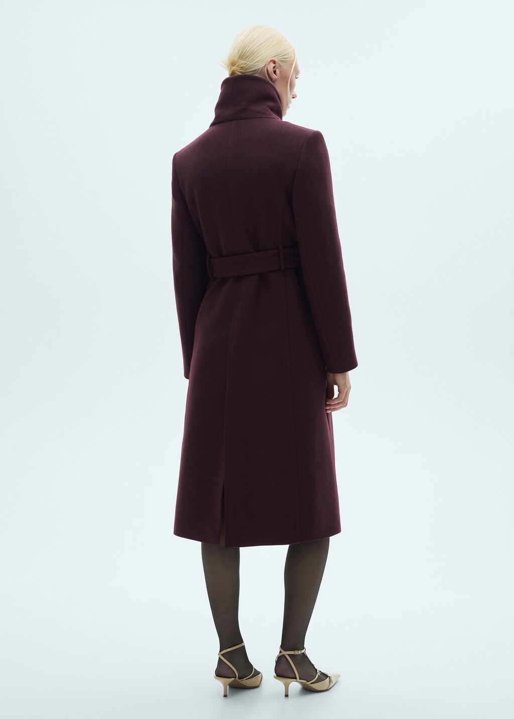 Manteco wool coat with belt - Maroon
