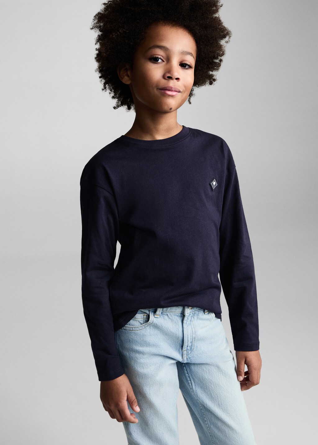 Straight jeans with turn-up - Medium Blue