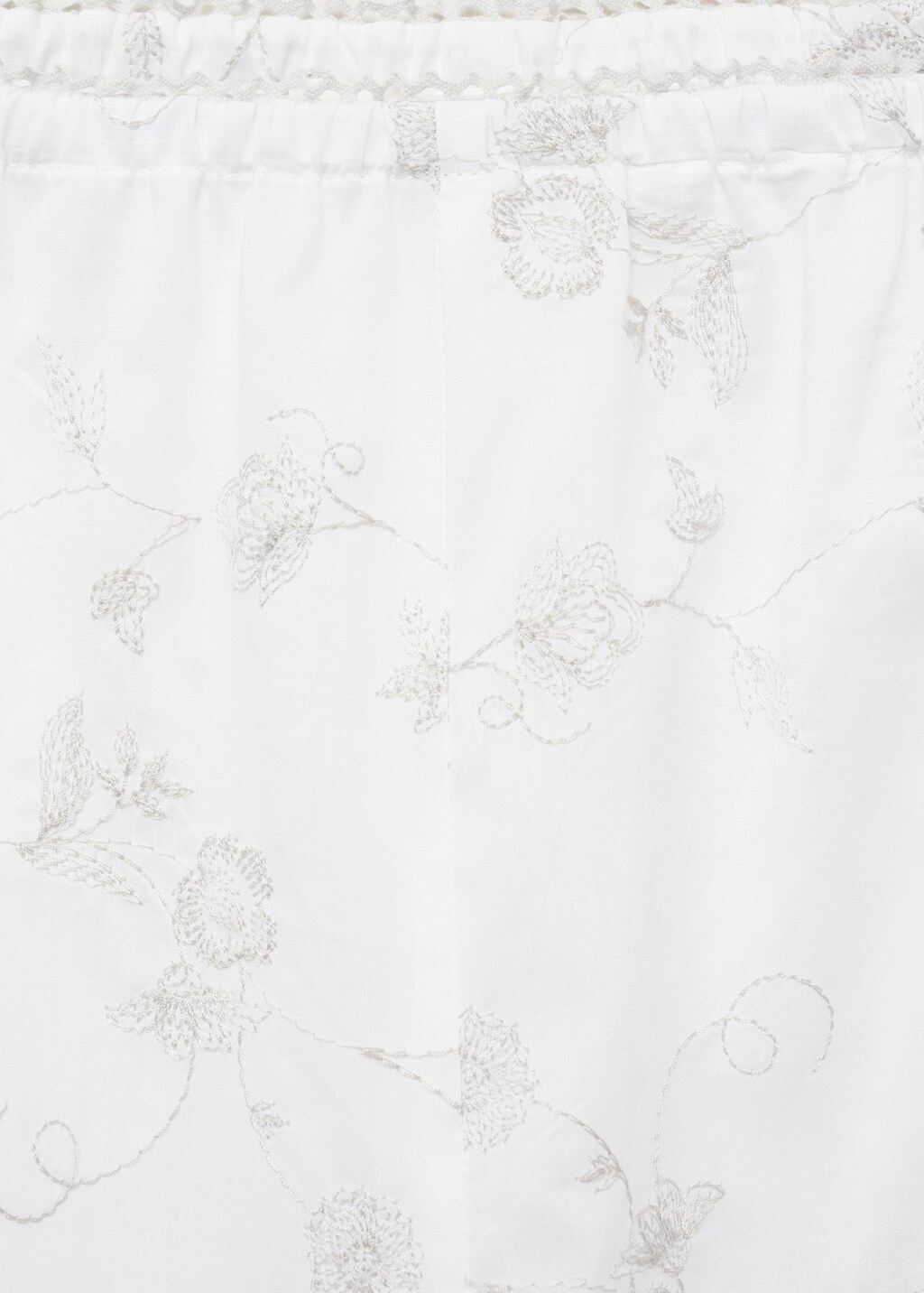 Embroidered pyjama trousers - White