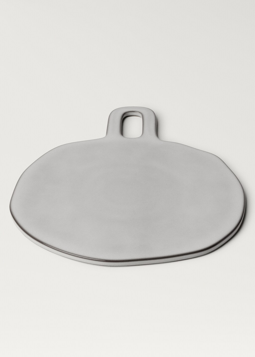 Round stoneware board with contrasting rim - White