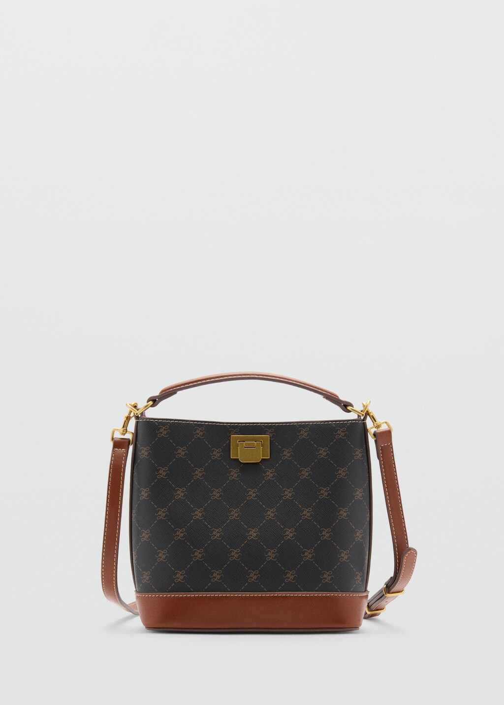 Mini shopper bag with printed logo - Brown