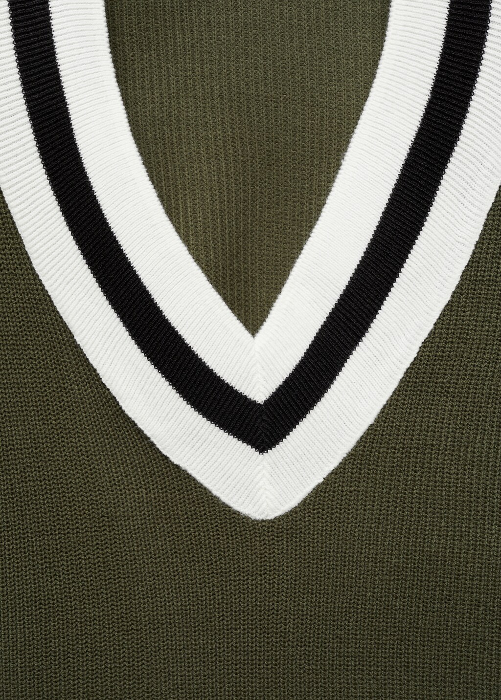 Contrast V-neck gilet - Khaki