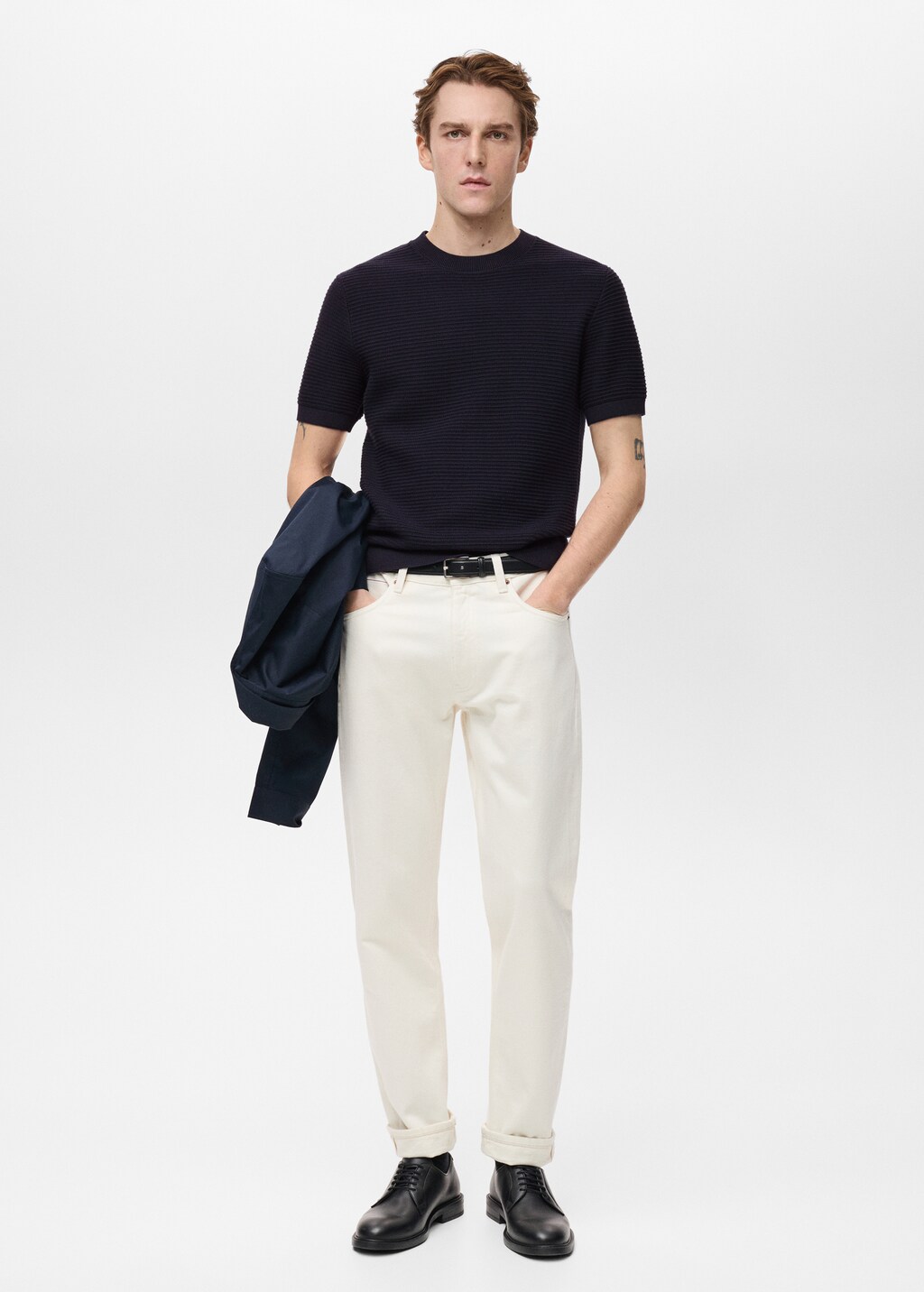 Leather shoes with ruffled heel - Medium Brown