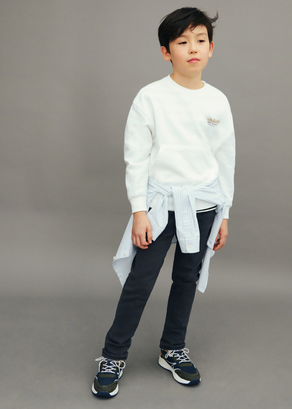 Lace-up mixed sneakers - Blue