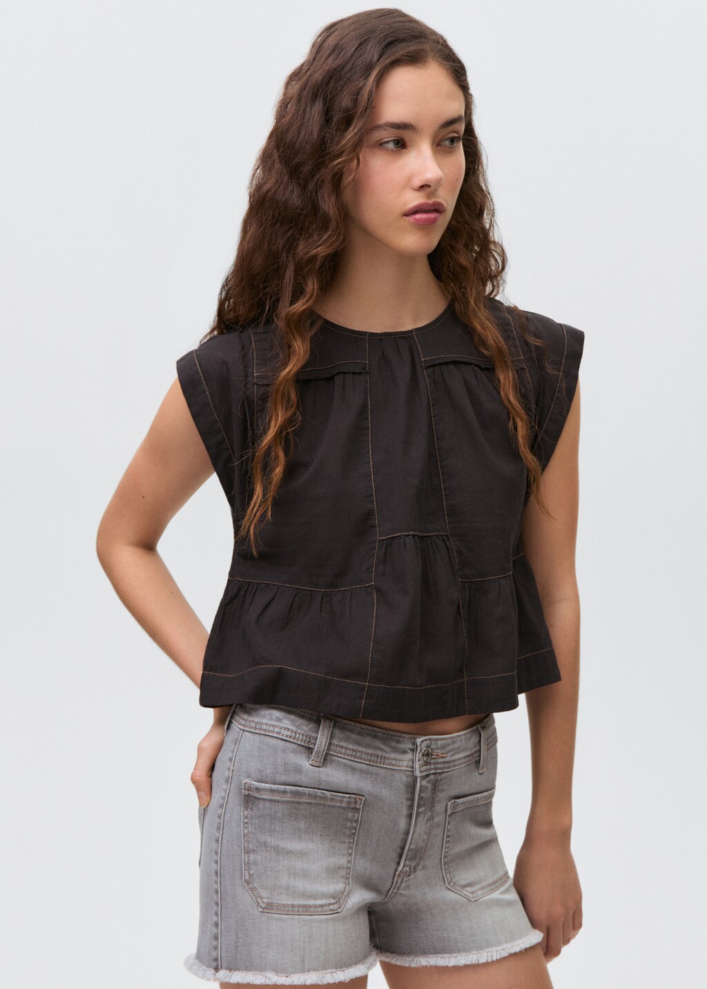 Frayed denim shorts - Denim Grey