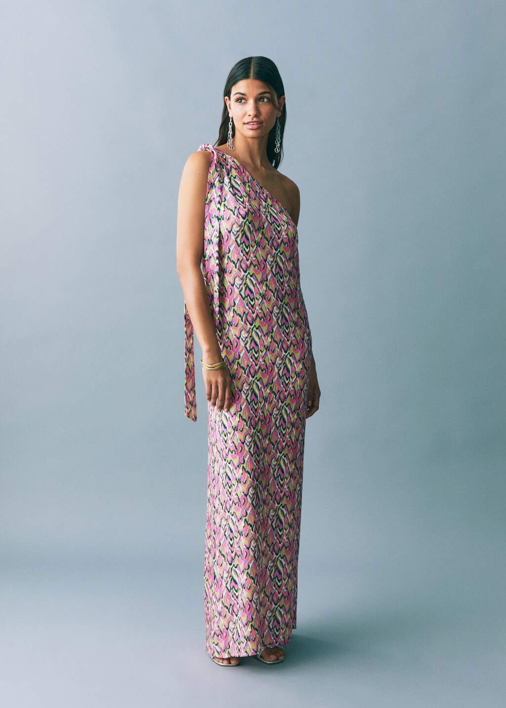 Printed bow dress - Lime