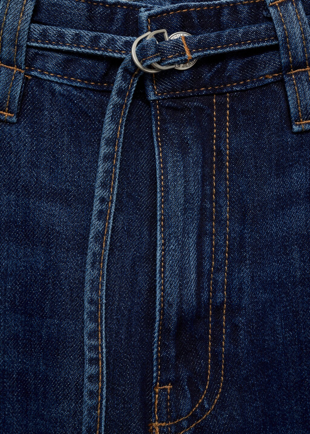 Wideleg jeans with belt detail - Khaki