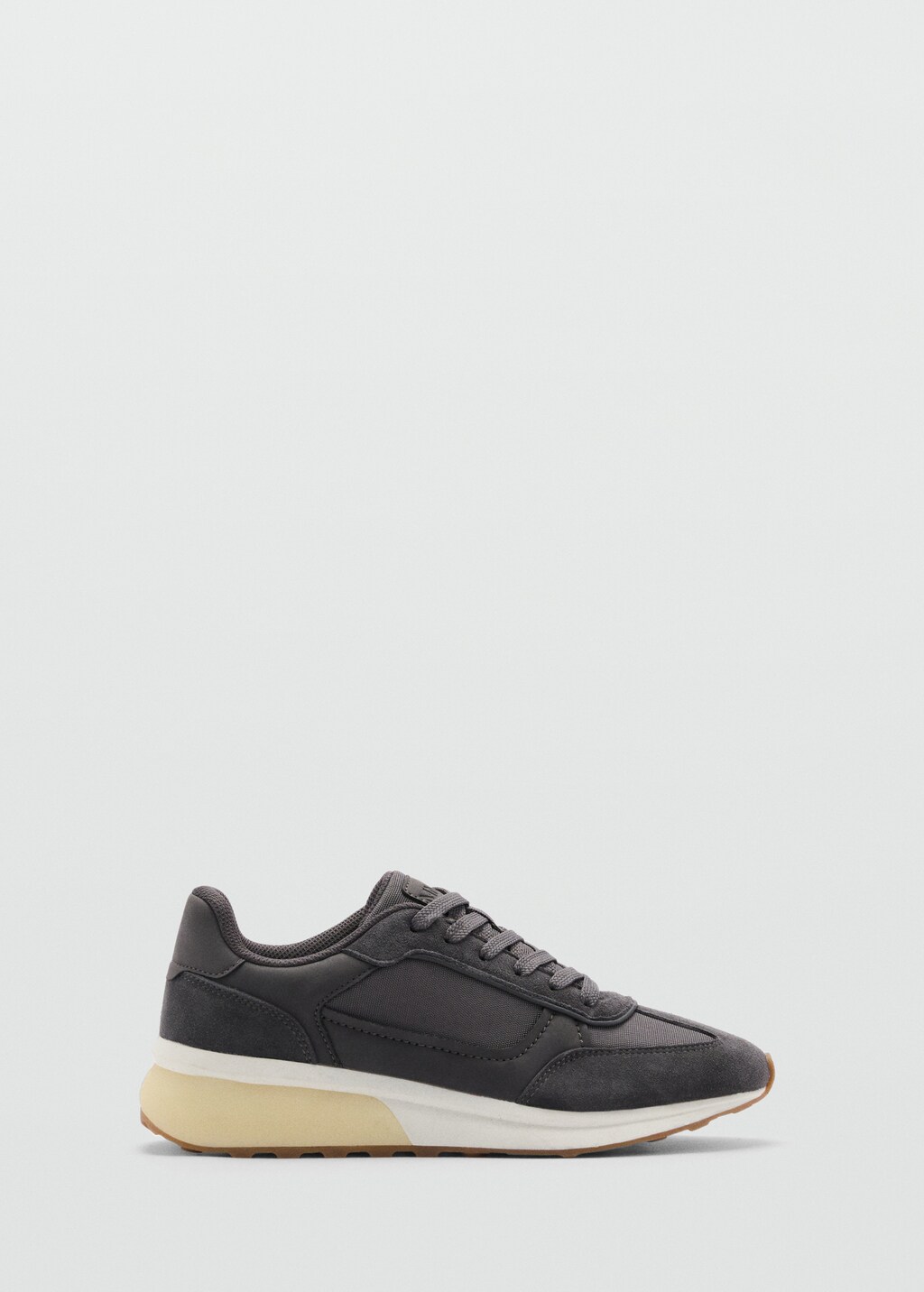 Leather mixed sneakers - Beige