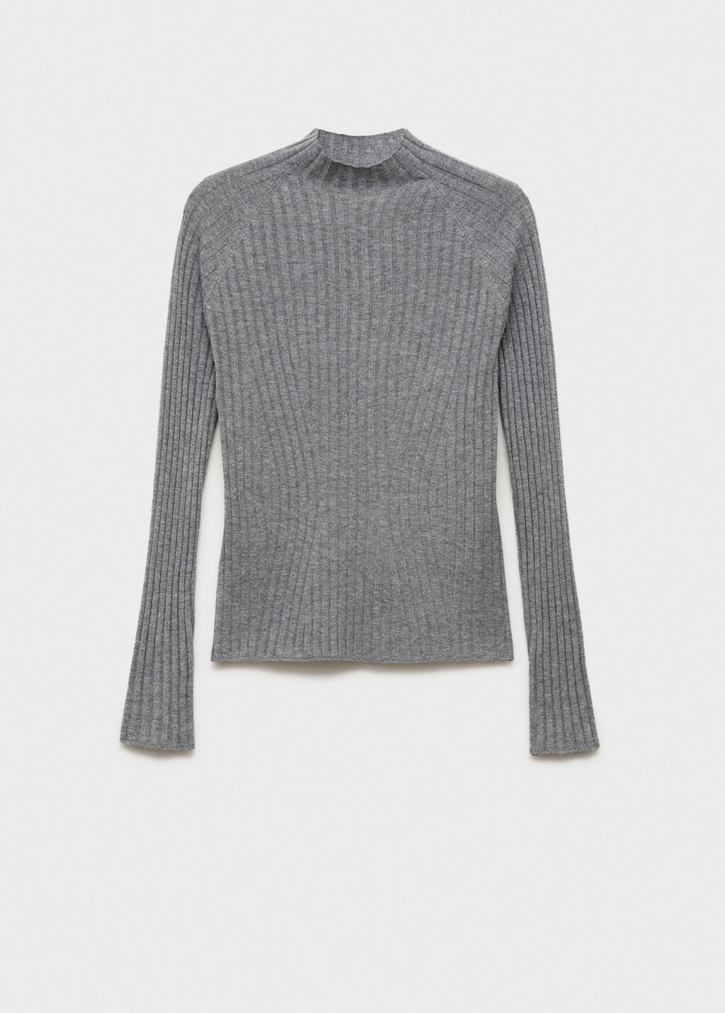 Ribbed sweater with perkins neck - Dark Navy