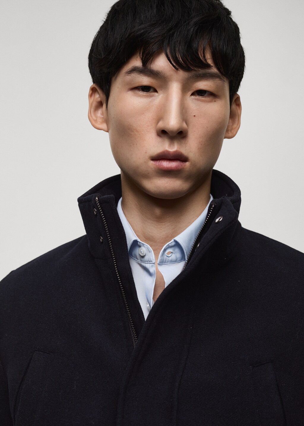 Quilted wool inner coat - Dark Navy