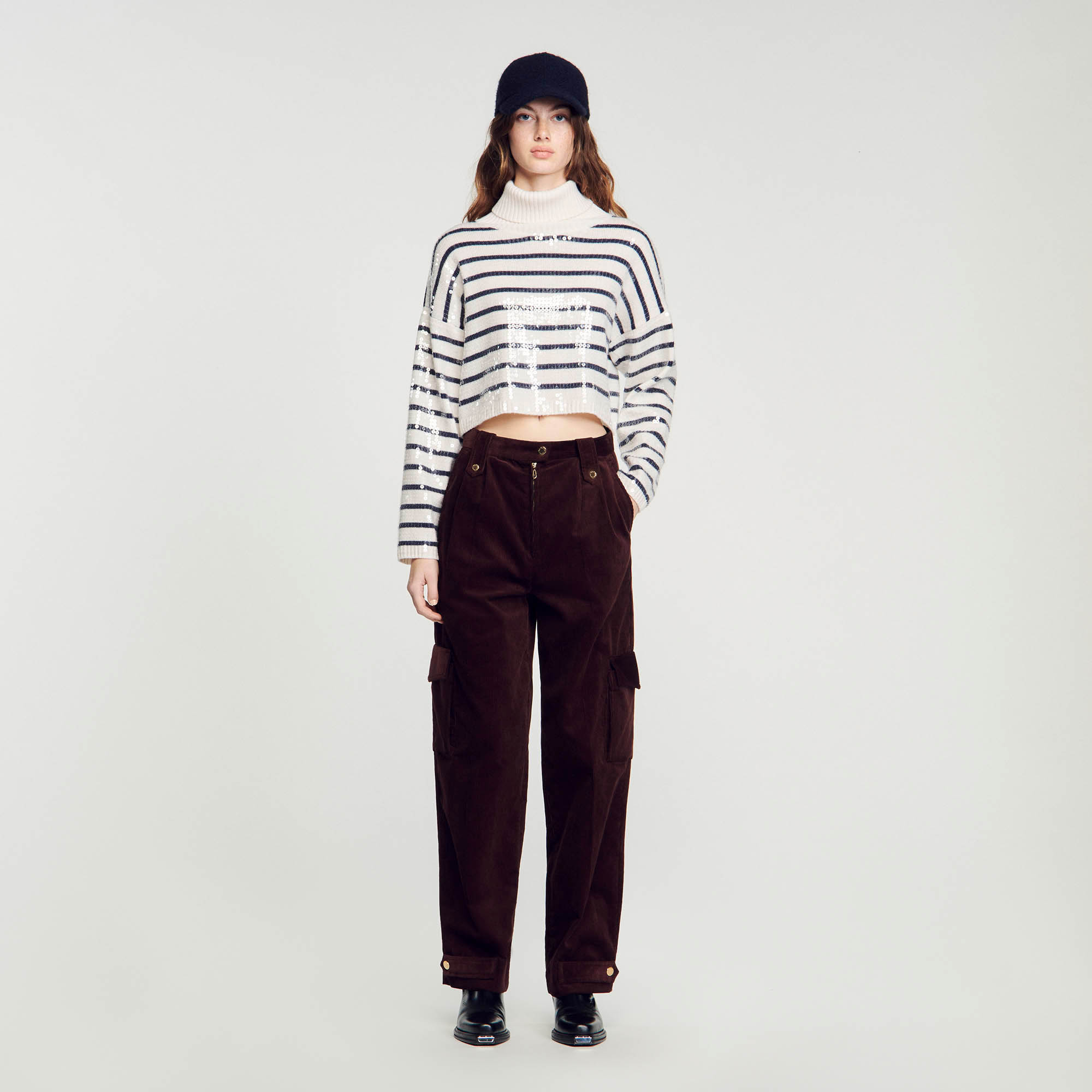 Velvet cargo pants