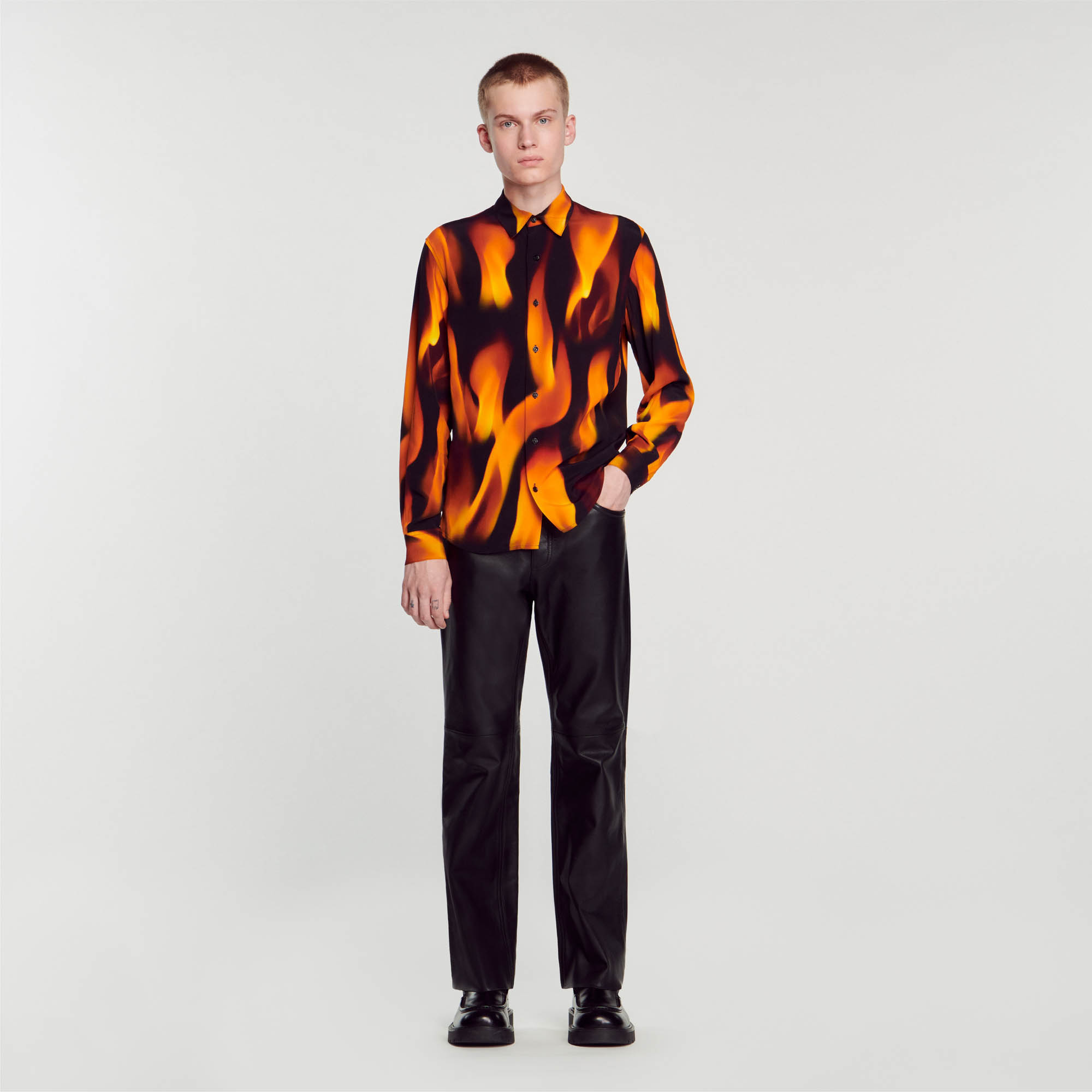 Flame pattern shirt