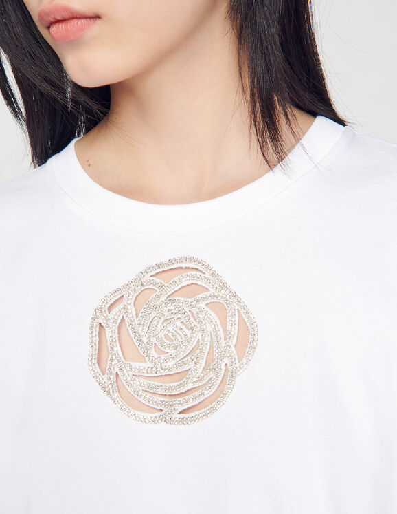 Rhinestone rose T-shirt