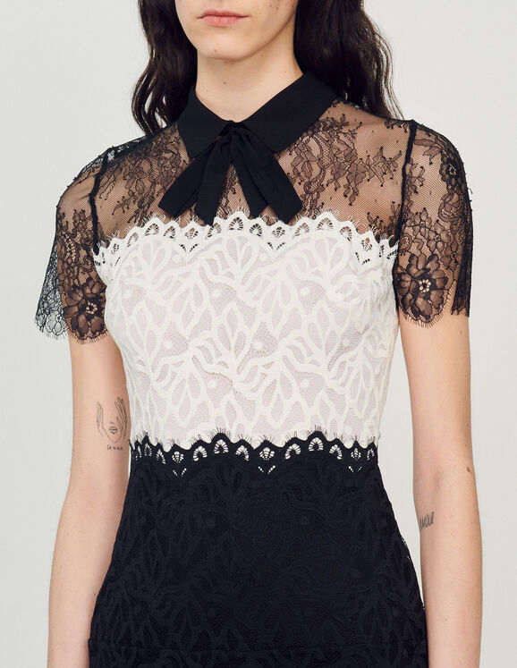 Two-tone lace dress