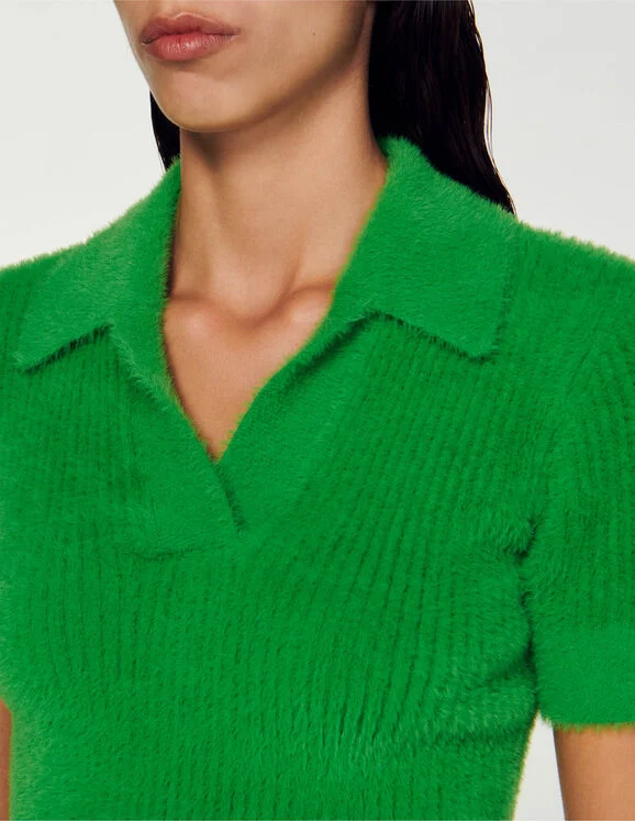 Knitted polo sweater