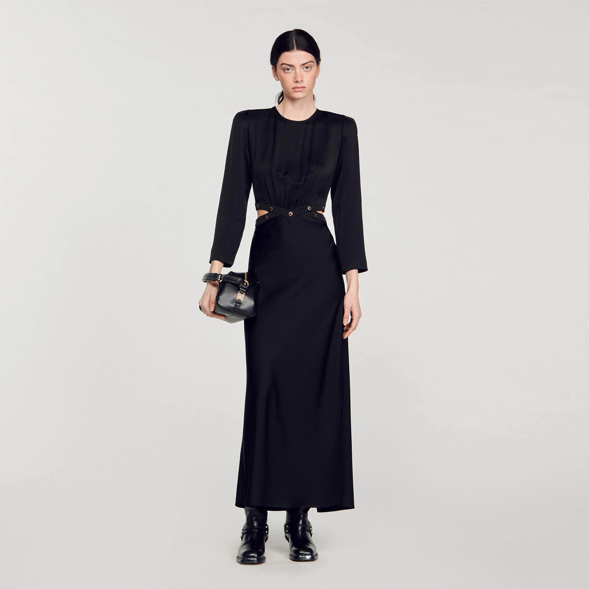 Satin-finish maxi dress