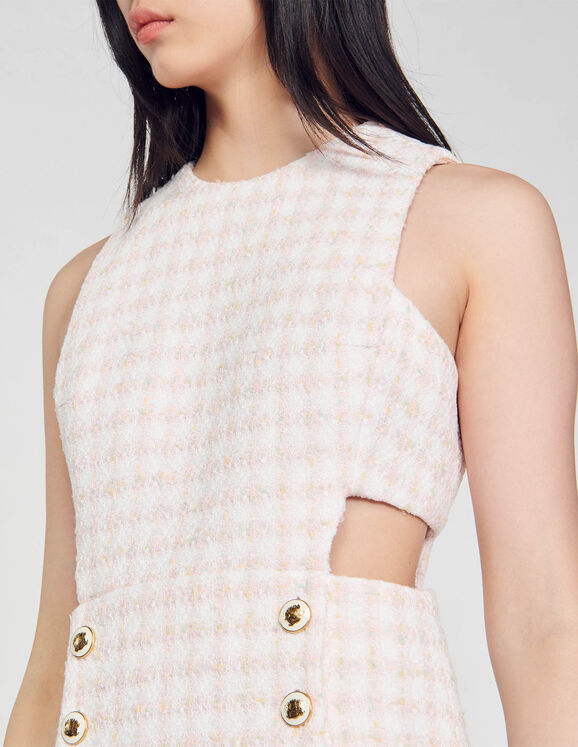 Openwork tweed dress