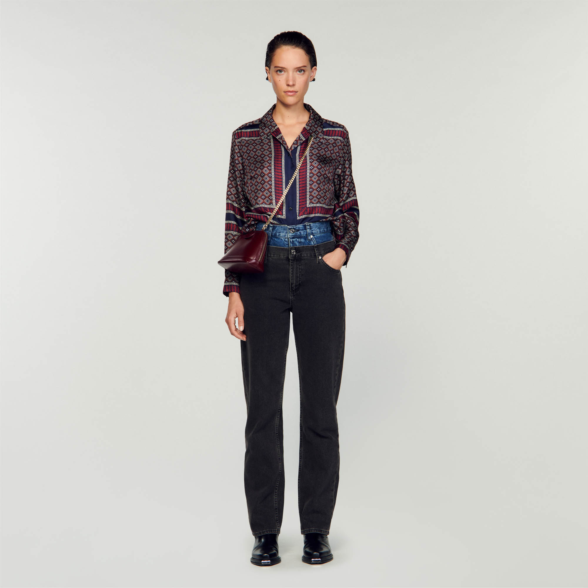 Patterned silk shirt
