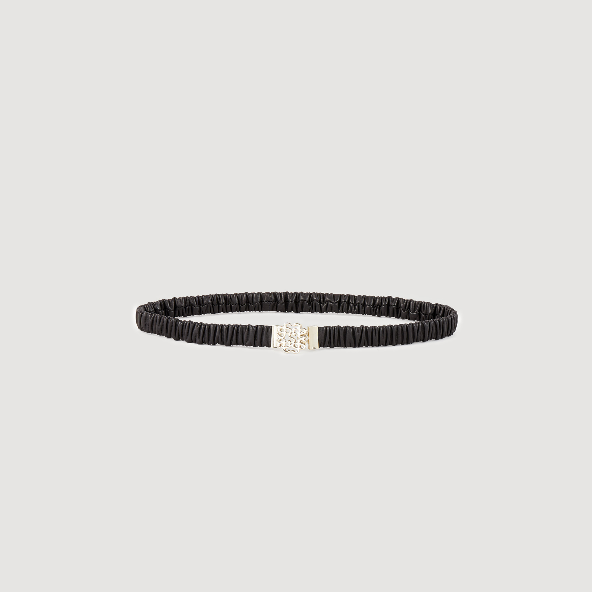 Elasticated leather belt