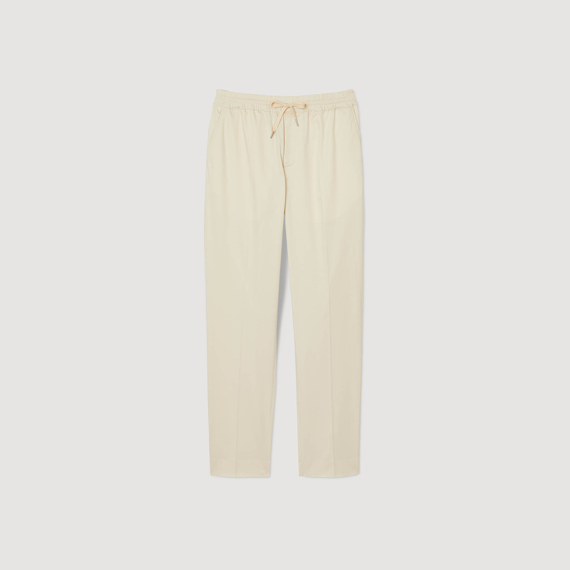 Elasticated straight-leg pants