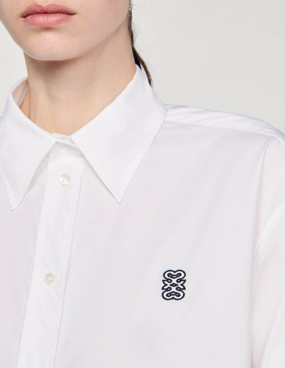 Cropped poplin shirt