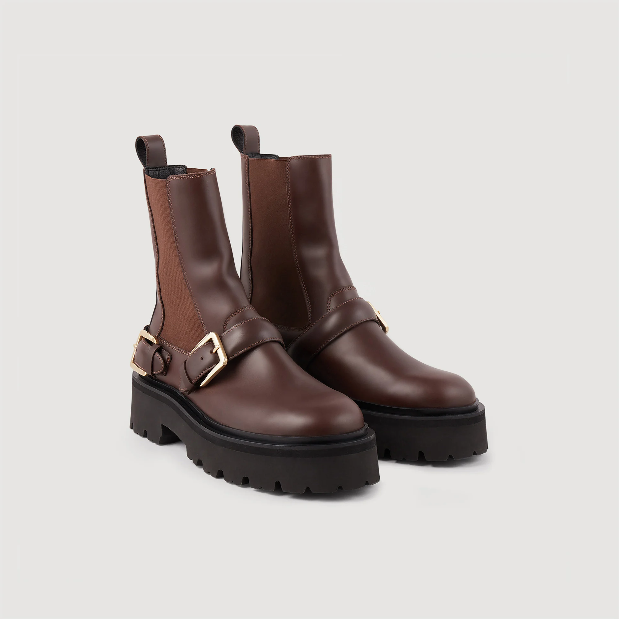 Leather ankle boots