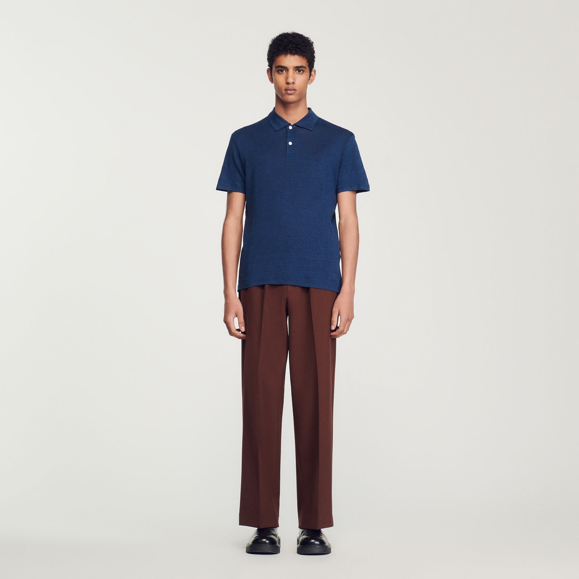 Linen polo shirt