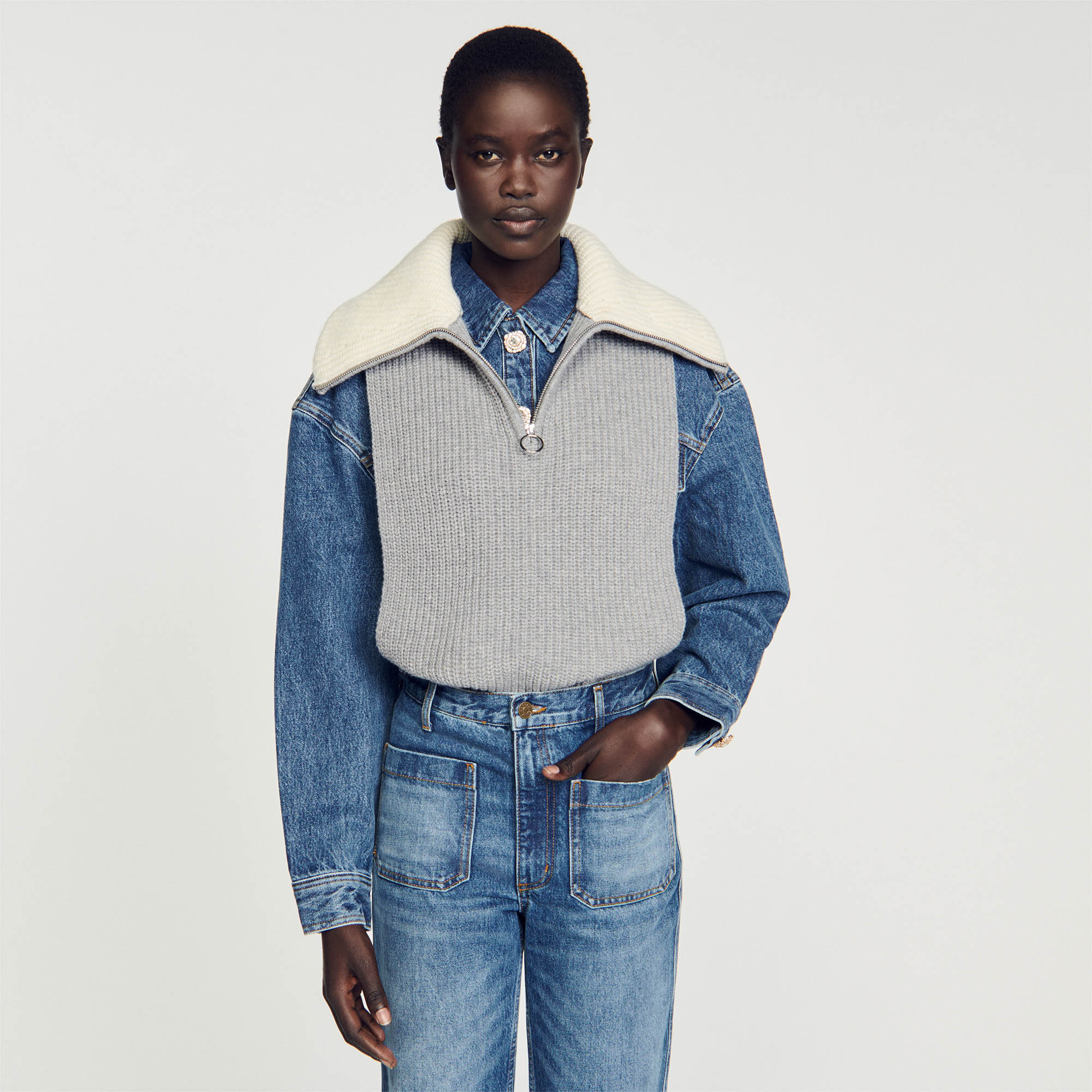 Half-zip scarf