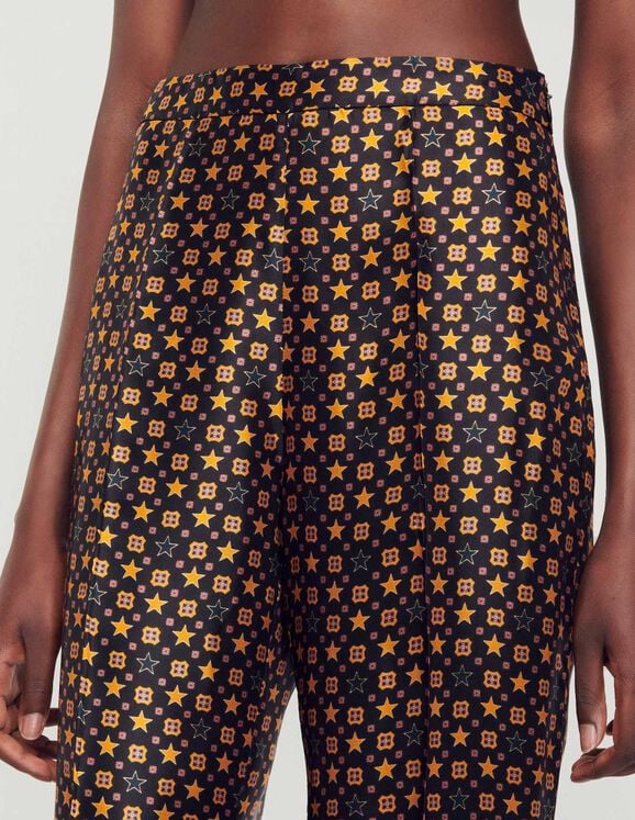 Printed satin pants