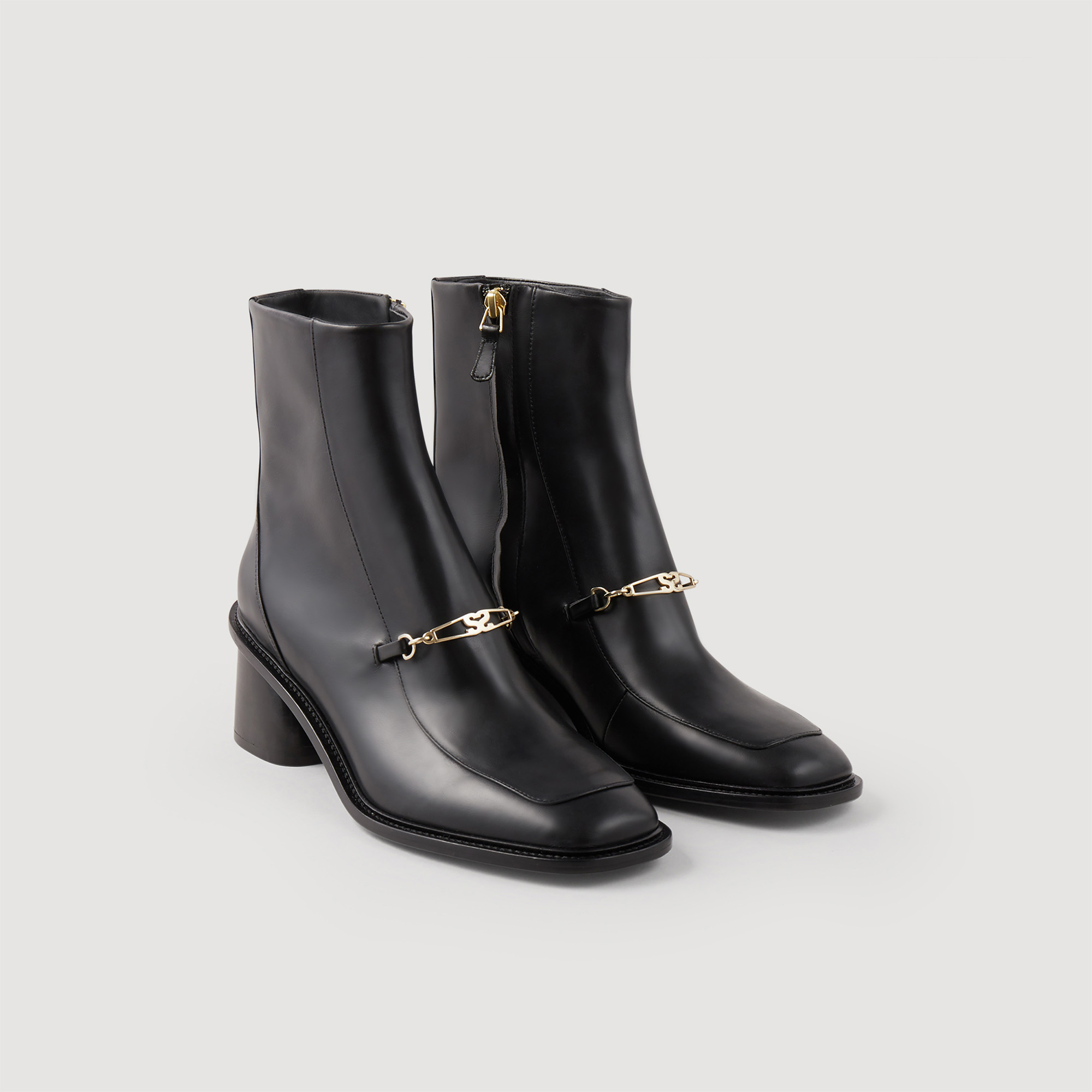 Leather ankle boots