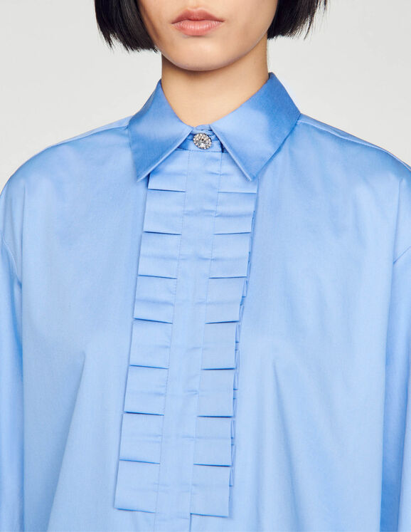 Frilled collar shirt