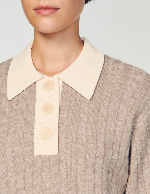 Cropped cable-knit sweater