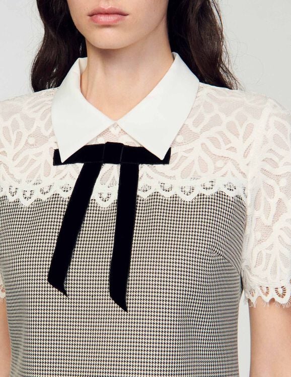 Two-material short dress