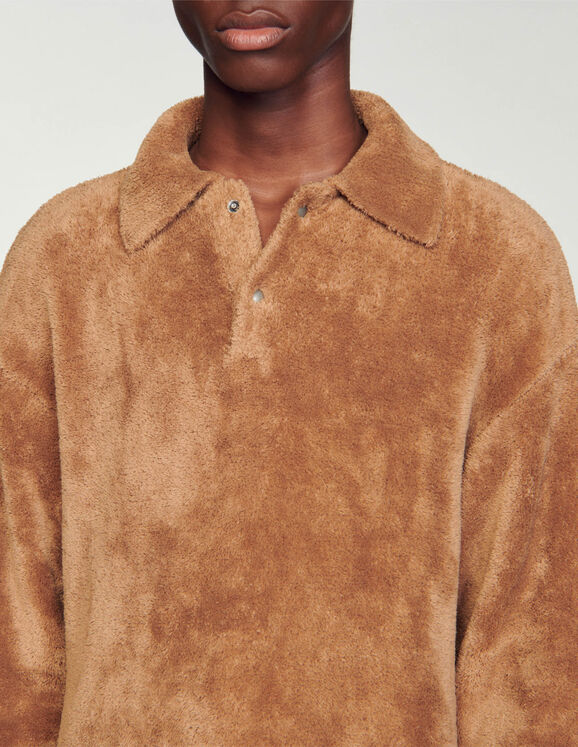 Terry knit polo shirt