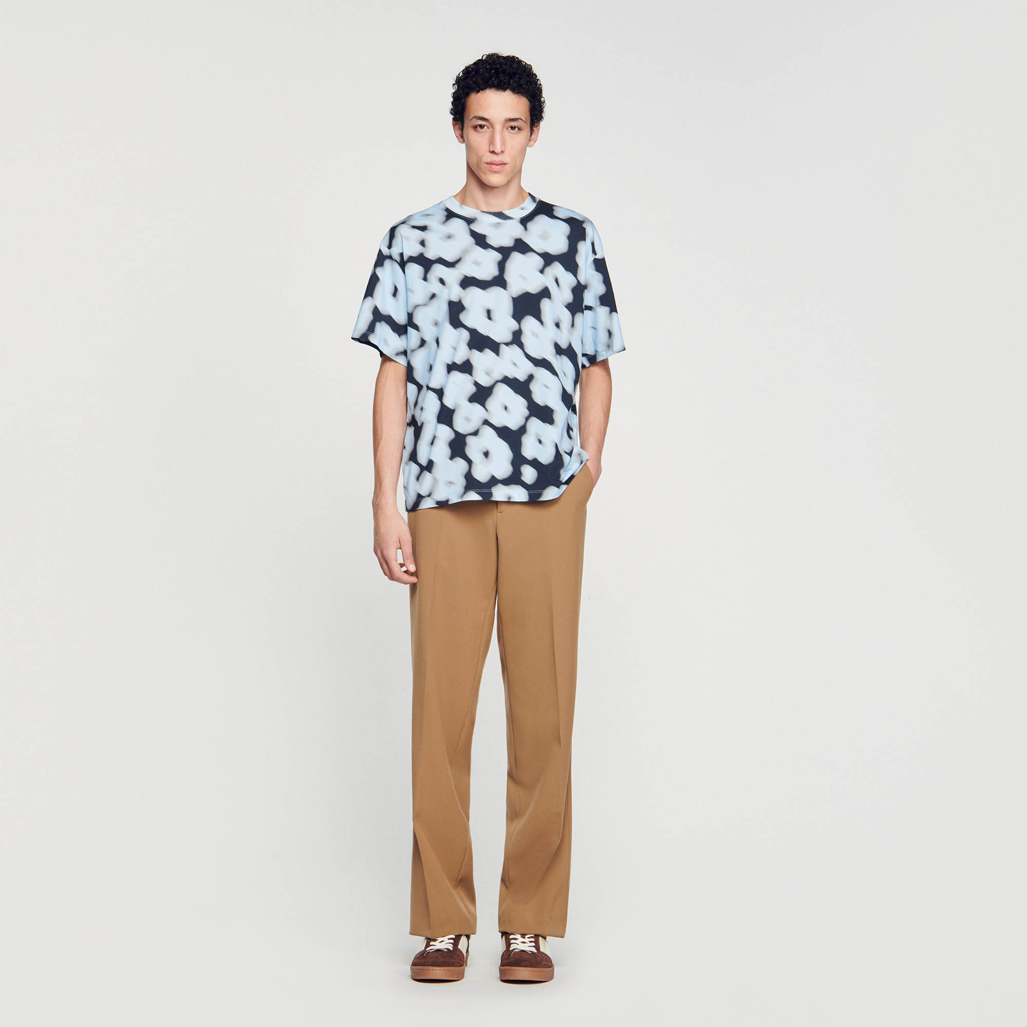 Blurry floral cotton T-shirt