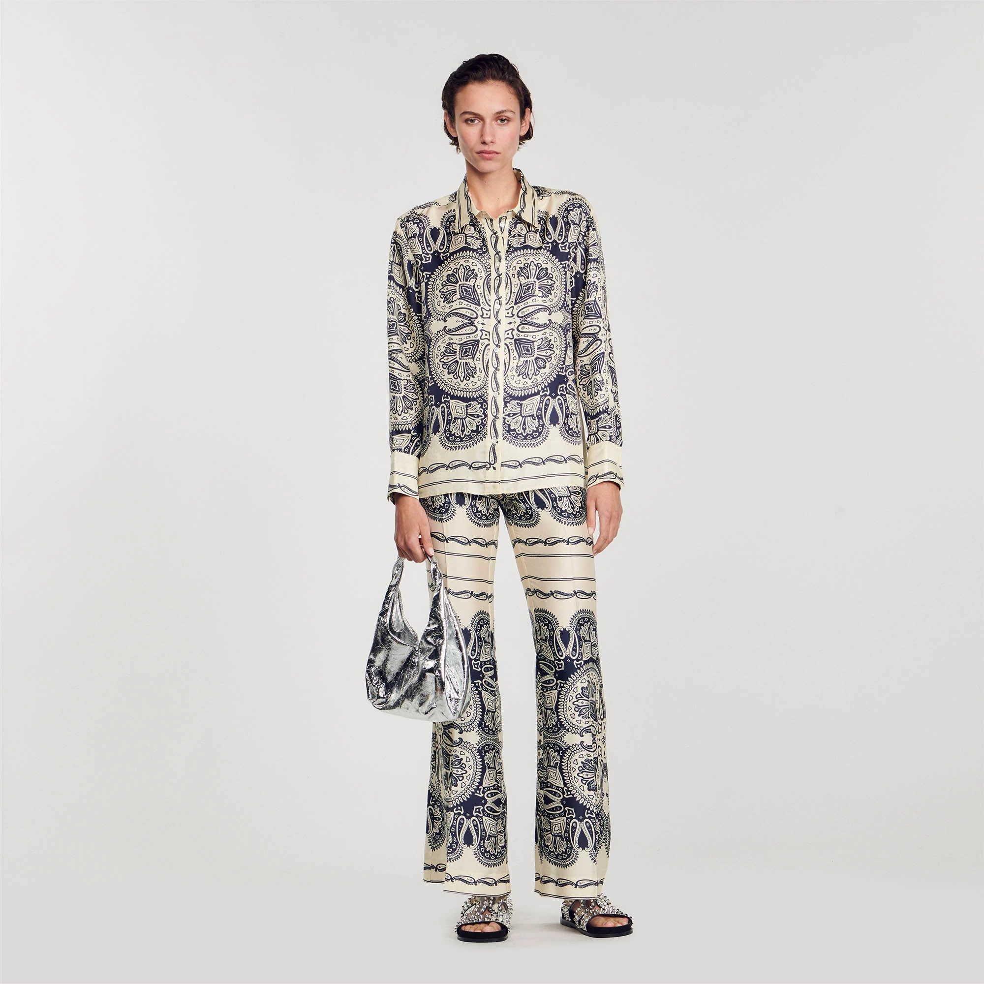 Patterned silk shirt