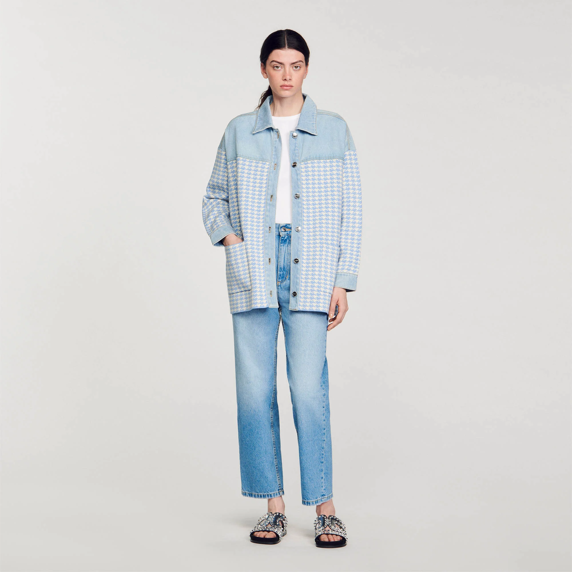Houndstooth coatigan