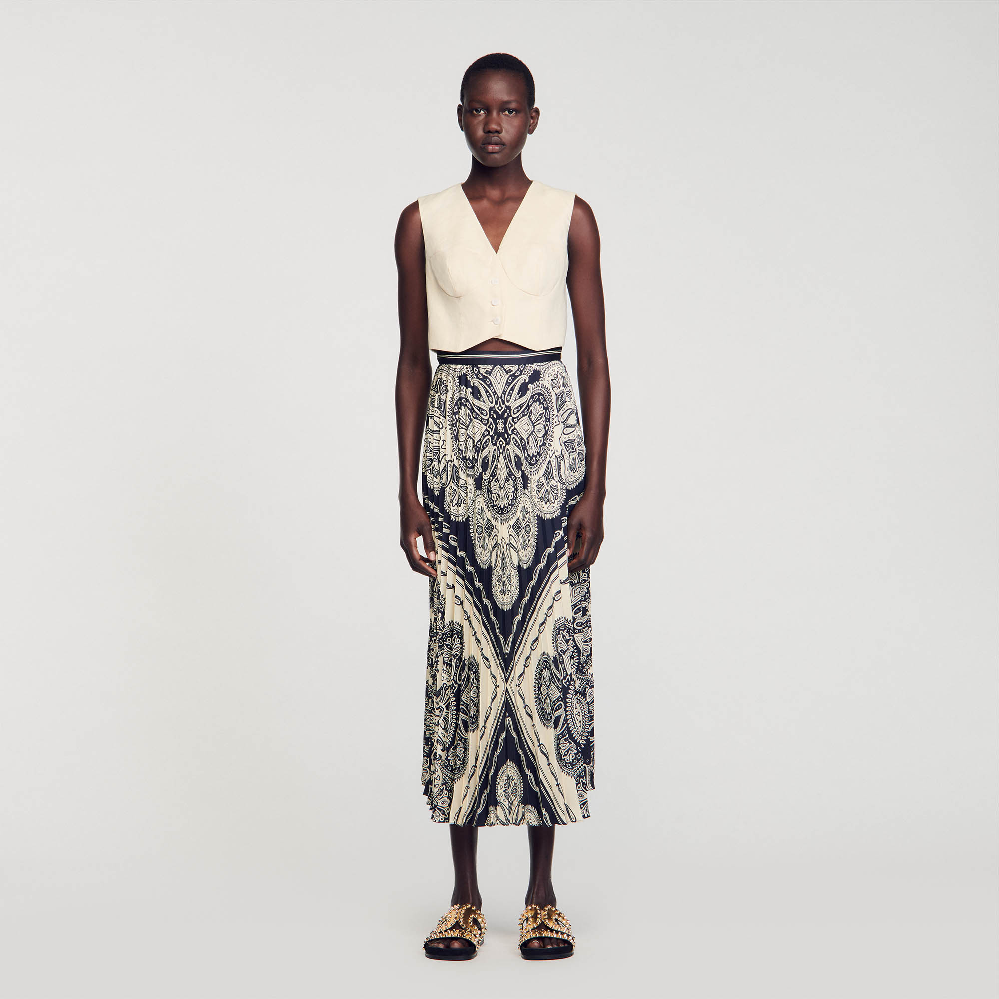 Floaty bandana-print maxi skirt