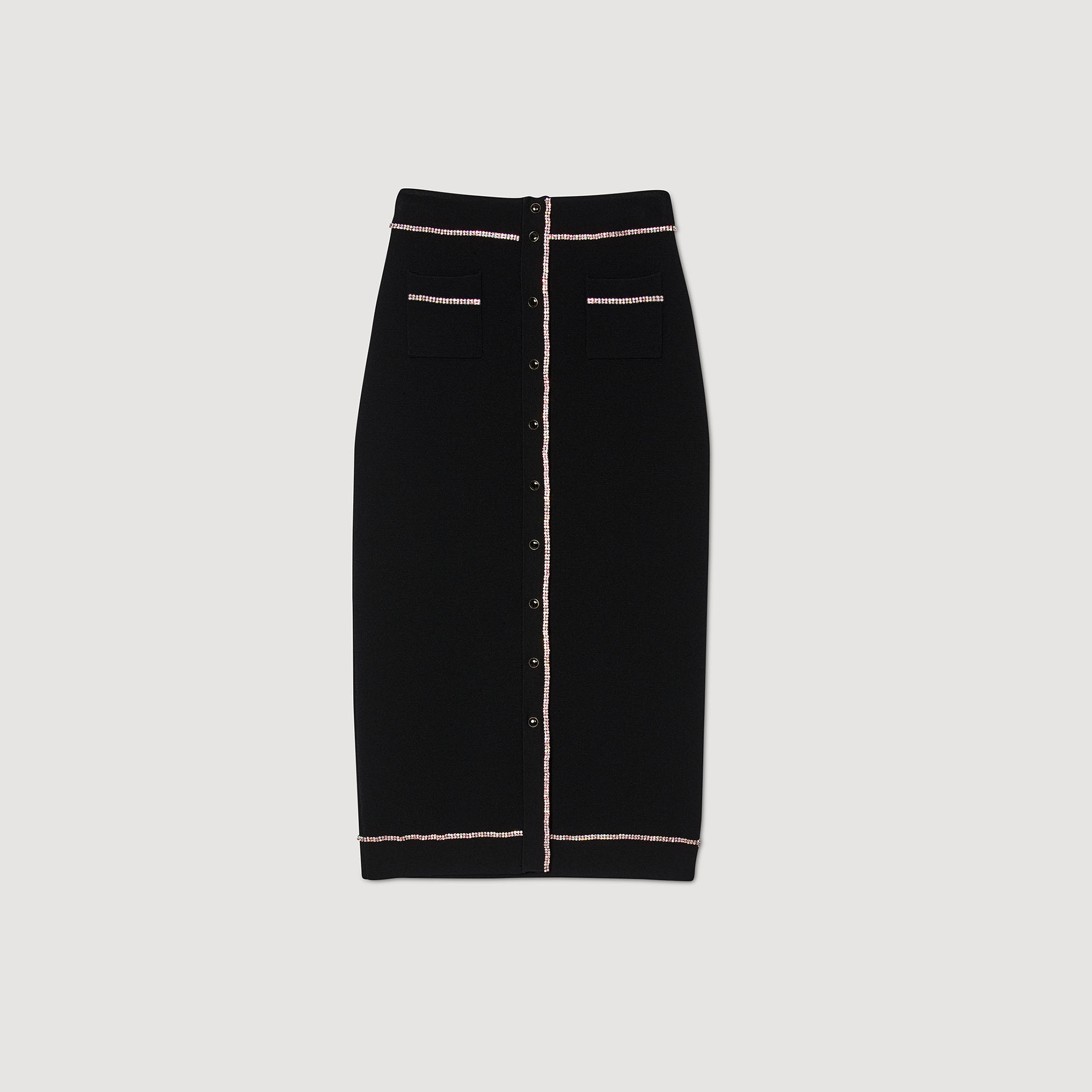 Rhinestone midi skirt