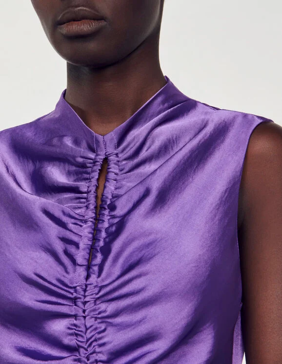 Satin-finish midi dress